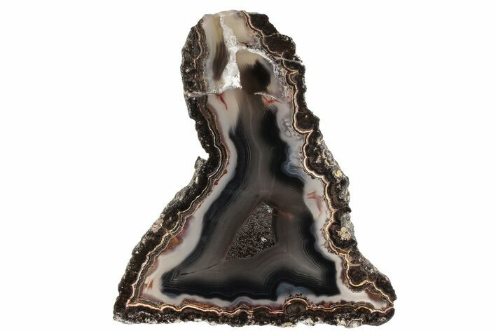 Polished Baker Ranch Banded Agate Slice - New Mexico #198088